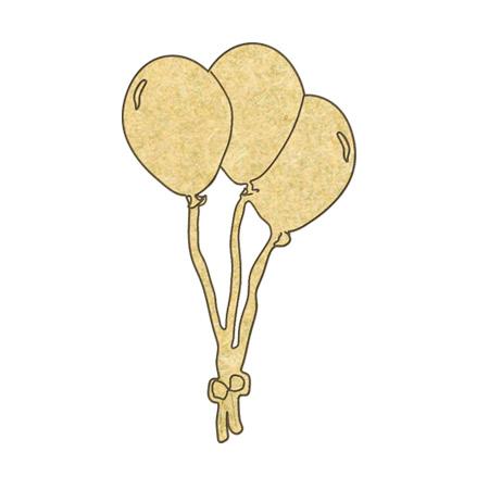 Sujet en bois médium - Trois ballons - 6,3 x 3,3 cm