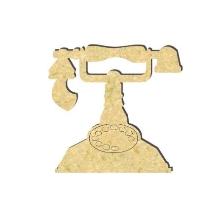 Sujet en bois médium - Téléphone - 3,5 x 3 cm