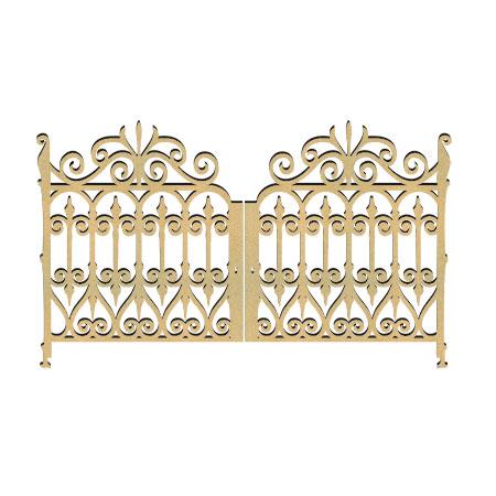 Sujet en bois médium - Portail 2 pièces - 10 x 11,4 cm une porte
