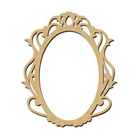 Sujet en bois médium - Cadre marquise - 8,4 x 6,4 cm