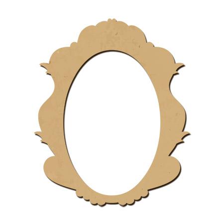 Sujet en bois médium - Cadre marquise plein - 8,4 x 6,4 cm