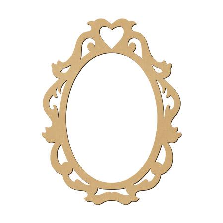 Support en bois médium - Cadre cœur - 14,2 x 10,6 cm