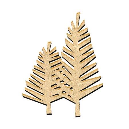 Sujet en bois médium - Sapins duo - 6*4,6 cm