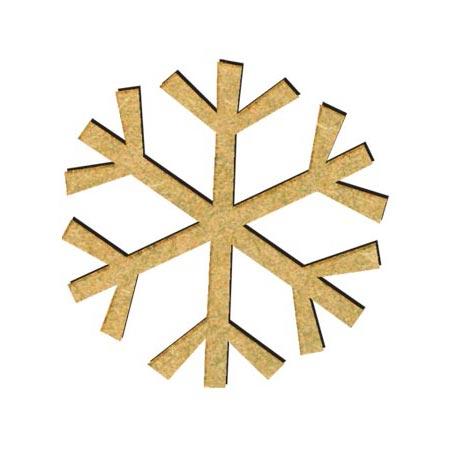 Sujet en bois médium - Flocon branche M - 4,4 cm