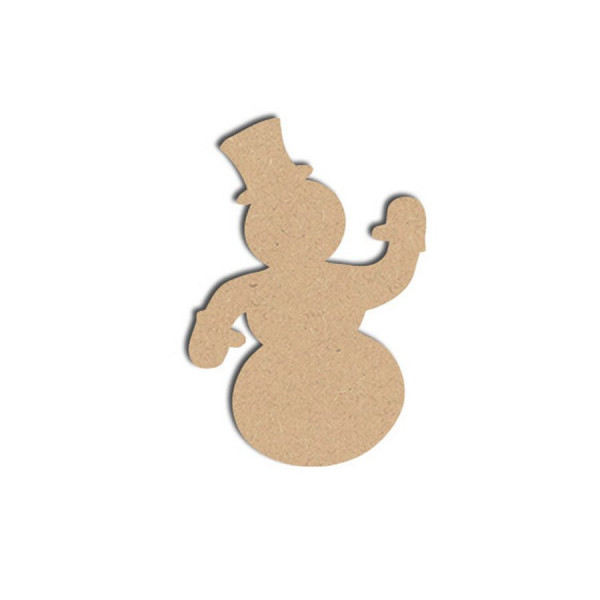 Sujet en bois médium - Bonhomme de Neige - 5 x 3 cm