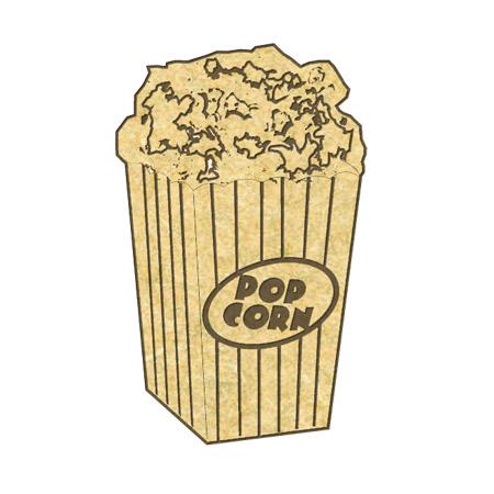 Sujet en bois médium - Pop corn - 4,3 x 2,7 cm