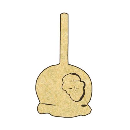 Sujet en bois médium - Pomme d'amour croquée - 4,5 x 2,5 cm
