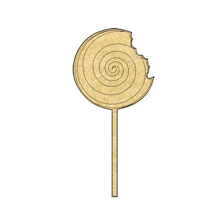 Sujet en bois médium - Sucette ronde - 5,5 x 2,7 cm