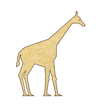 Sujet en bois médium - Girafe - 6,3 x 5,2 cm
