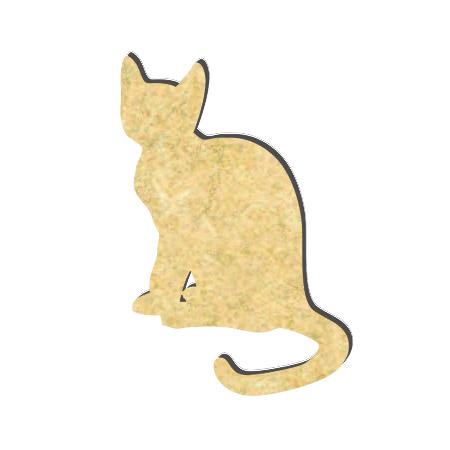 Sujet en bois médium - Chat assis - 4 x 2,7 cm