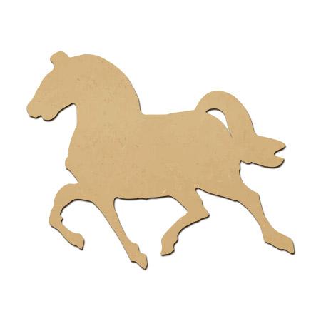 Sujet en bois médium - Cheval au galop - 4 x 4,5 cm