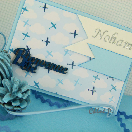 Mot en bois médium - Bienvenue Bébé - 6,5 x 2,3 cm