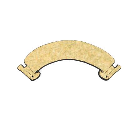 Sujet en bois médium - Bannière gravée - 6,9 x 3,4 cm