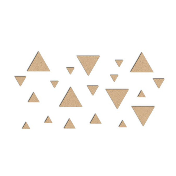 Lot de mini triangles en bois médium - Grands triangles : 2 x 1,7 cm