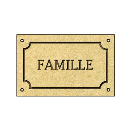 Sujet en bois médium - Plaque Famille - 4,8 x 3,4 cm