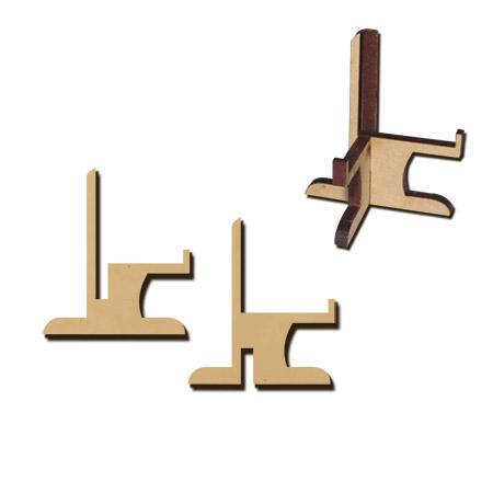 Sujet en bois médium - Ass.de trois petits chevalets  marque place - 4,3*3,3 cm