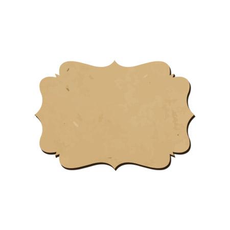 Sujet en bois médium - Ass.de trois étiquettes accolade marque place - 7*4,8 cm