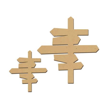 Sujet en bois médium - Ass. deux panneaux - Dimensions du petit 5 x 6 cm