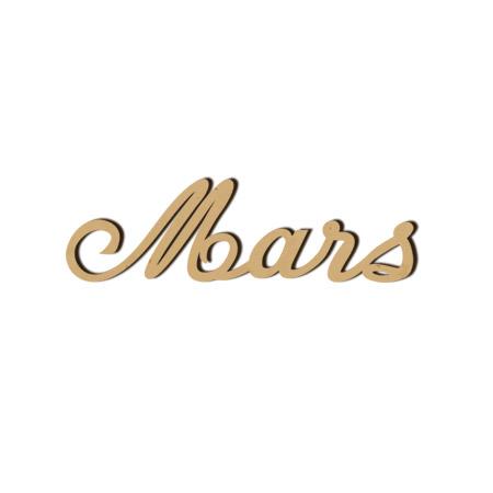 Mot en bois médium - Mois - Mars - 3,8 x 1,1 cm
