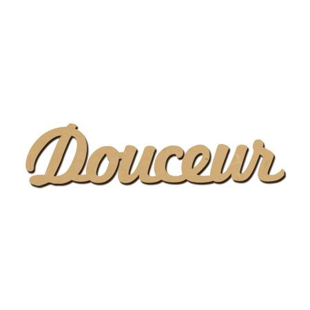 Mot en bois médium - Douceur - 6,8 x 1,7 cm