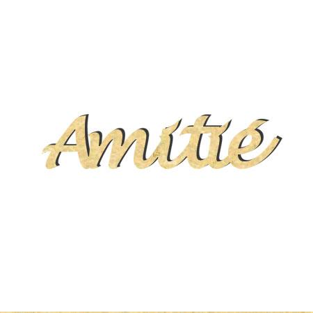 Mot en bois médium - Amitié - 5 x 1,2 - Scrapmalin