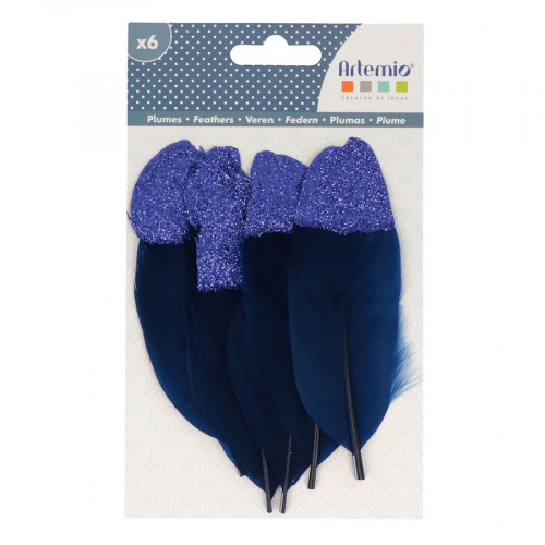 Plumes pailletées Japan - 6 pcs