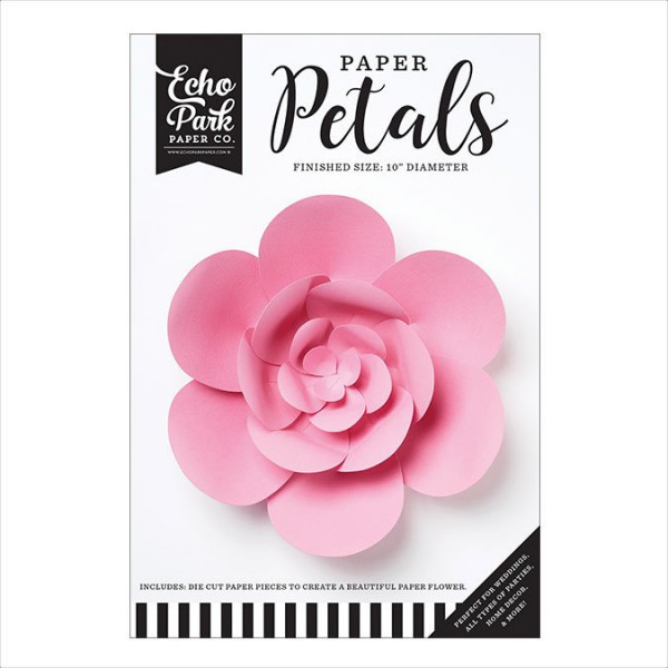 Pétales de fleurs en papier Pivoine rose - moyen