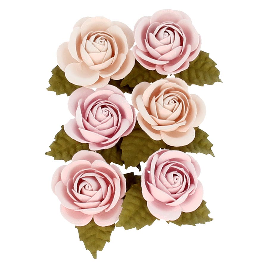 Fleurs en papier Secret Garden - 6 pcs