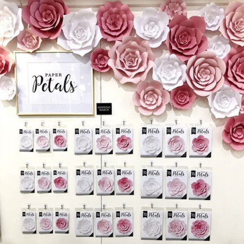Pétales de fleurs en papier Pivoine rose - moyen