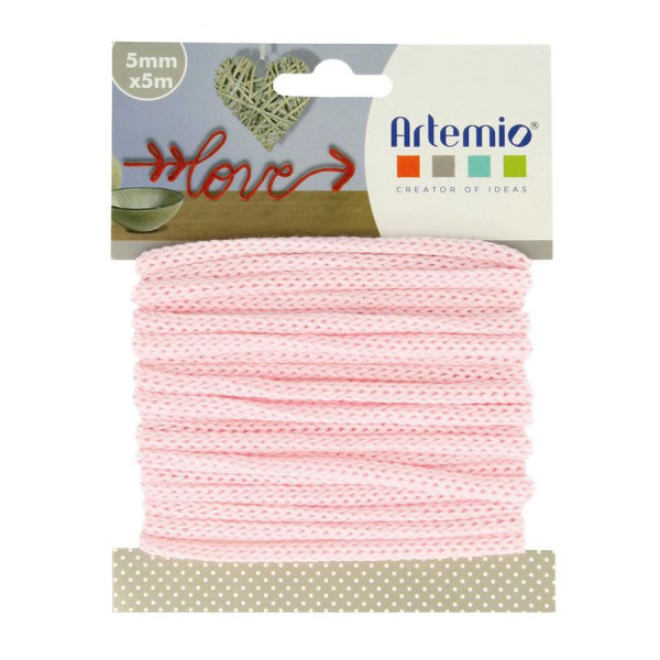 Fil tricotin - Rose pastel - 5 mm x 5 m