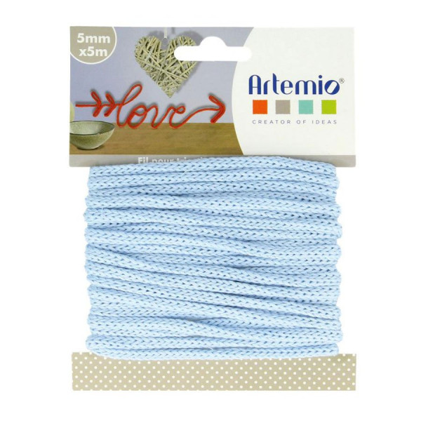 Fil tricotin - Bleu pastel - 5 mm x 5 m