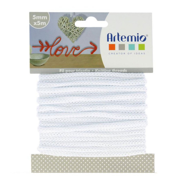 Fil tricotin - Blanc - 5 mm x 5 m