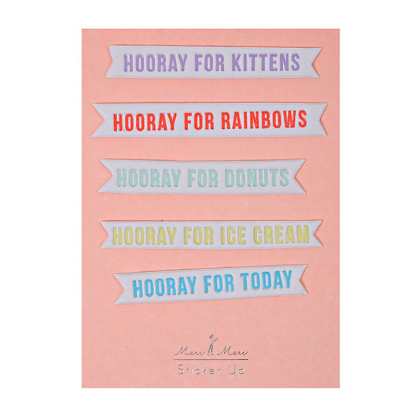 Stickers - Relief - hooray - 5 pcs