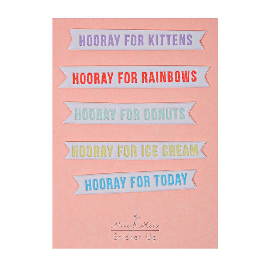 Stickers - Relief - hooray - 5 pcs