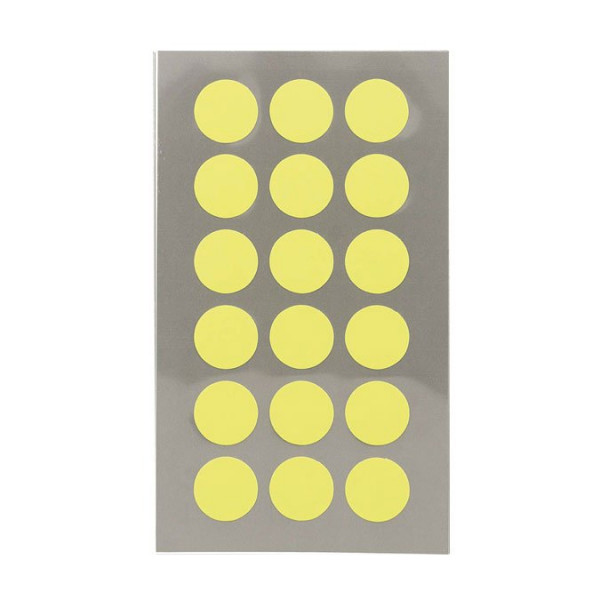 Gommettes - Ronds - Jaune fluo - 15 mm