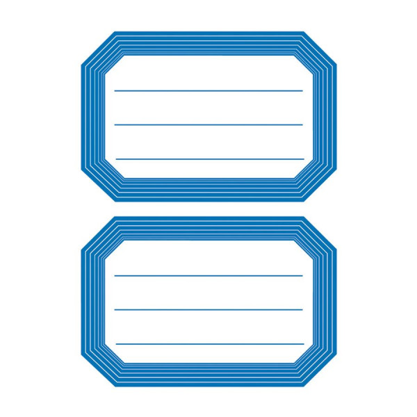 Etiquettes autocollantes - bord bleu - 12 pcs