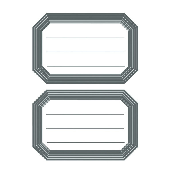 Etiquettes autocollantes - bord gris - 12 pcs