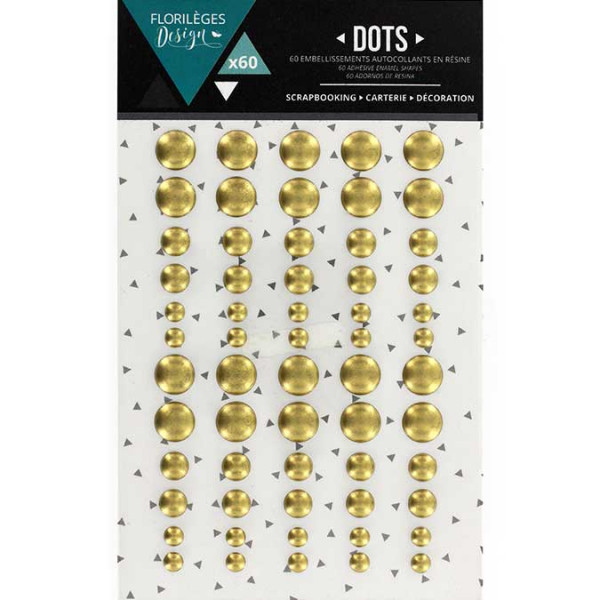 Points mats autocollants Dots or - 60 pcs