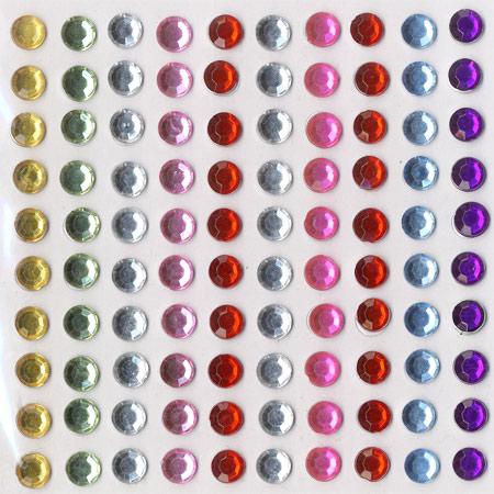 Pierres Brillantes adhésives - Rond -  6 mm - 100 pcs
