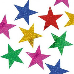 Sequins Etoiles - métallisé, couleurs assorties - 5 cm - 35 g