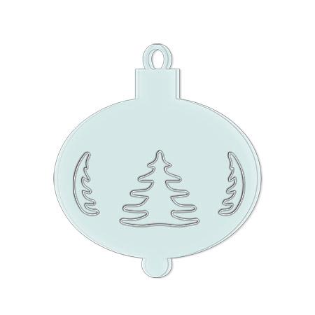 Sujet en plexiglas - Boule trois sapins - 4,5*4 cm