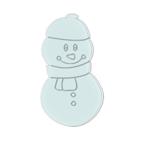 Sujet en plexiglas - Bonhomme de neige - 4,5*2,4 cm