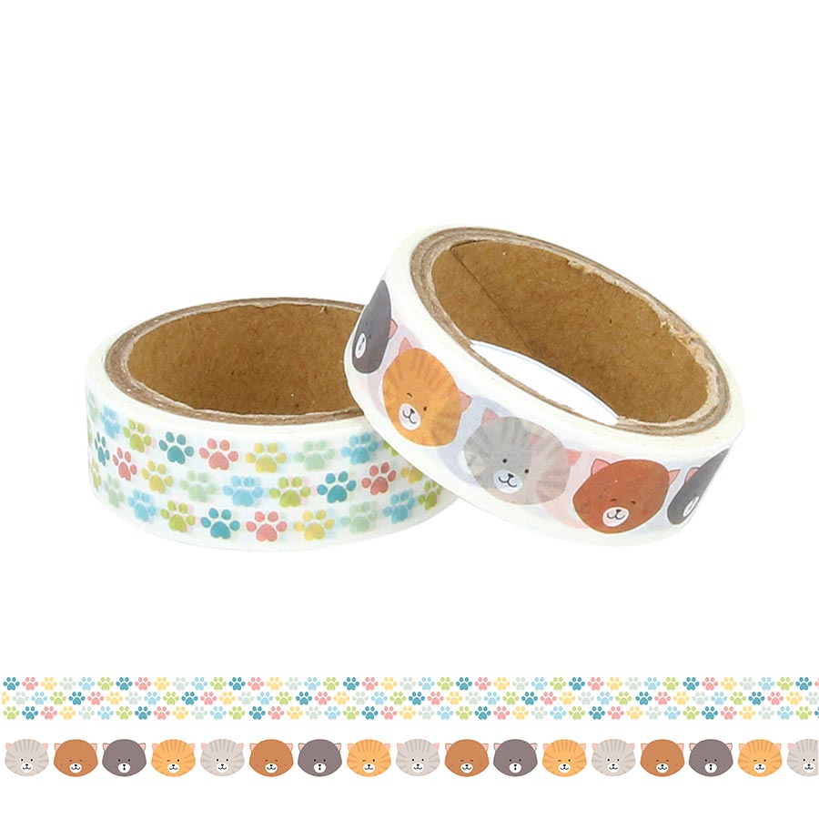 Masking Tape Family Friends Chats - 2 rouleaux