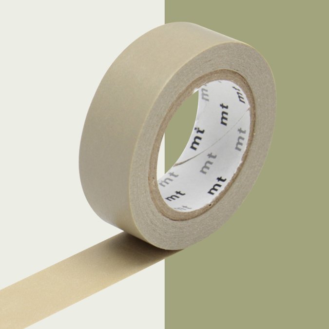 Masking Tape - Uni beige-vert - 1,5 cm x 10 m