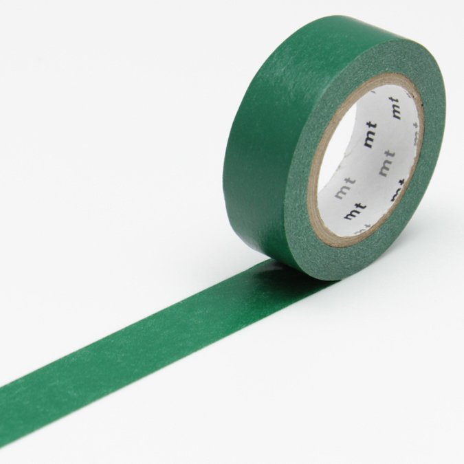 Masking Tape - Uni vert paon - 1,5 cm x 10 m
