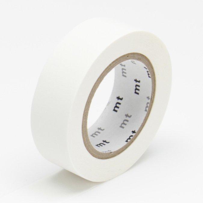 Masking Tape - Uni blanc mat - 1,5 cm x 10 m
