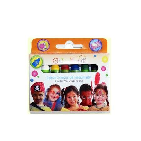 Boîte de 6 gros crayons de maquillage - Couleurs classiques