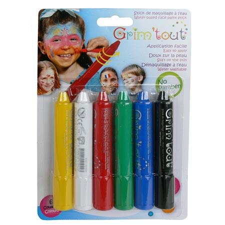 6 crayons de maquillage à l'eau - Classique