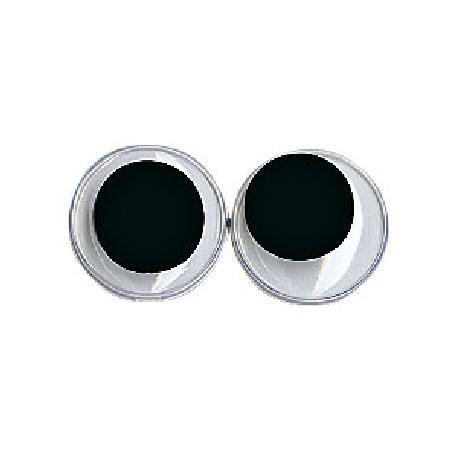 Yeux avec pupilles mobiles - Ronds noirs 12 mm