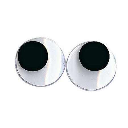 Yeux avec pupilles mobiles - Ronds noirs 20 mm